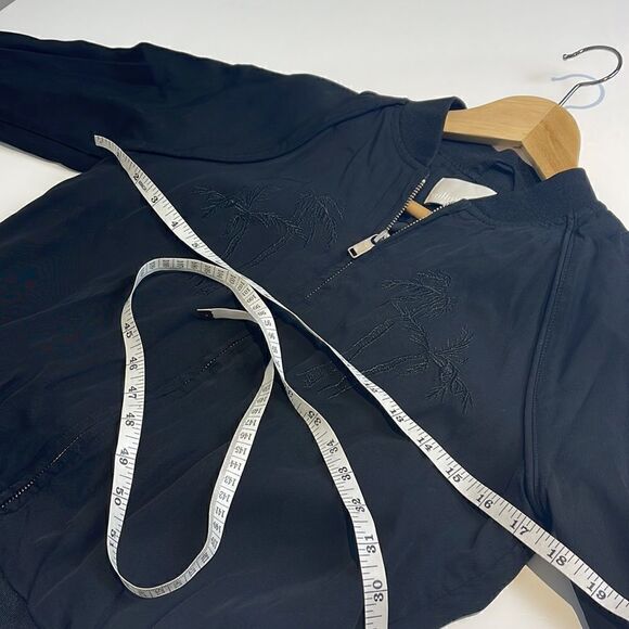 Aritzia Wilfred Free Black Embroidered Bomber Jacket XS - Picture 6 of 7